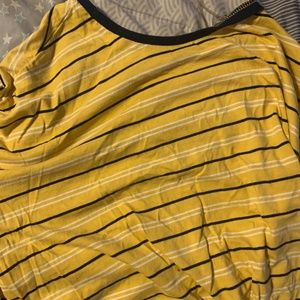 Yellow stripped crop top